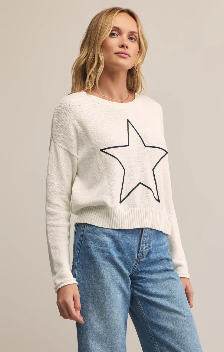 Sienna Lucky Star Embroidered Sweater