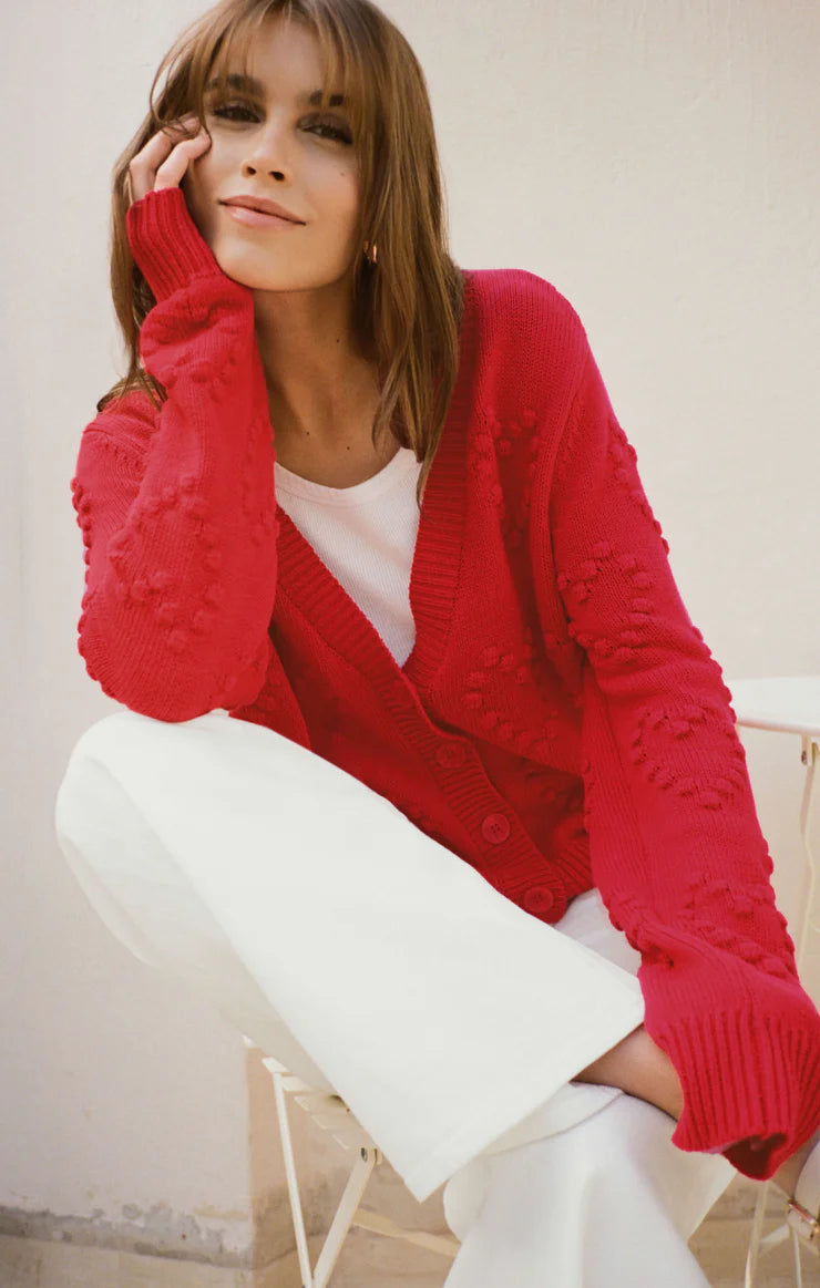 Hearts Embroidered Cardigan