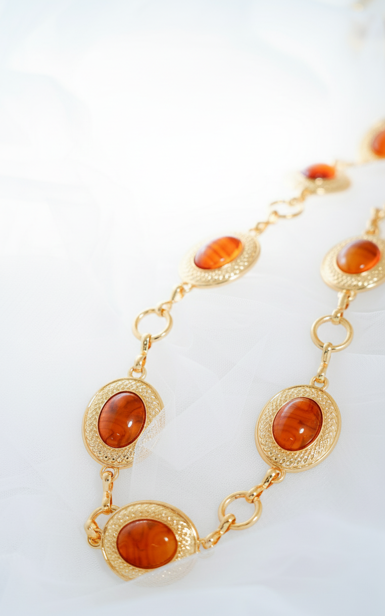 Amber Jewel Chain Belt