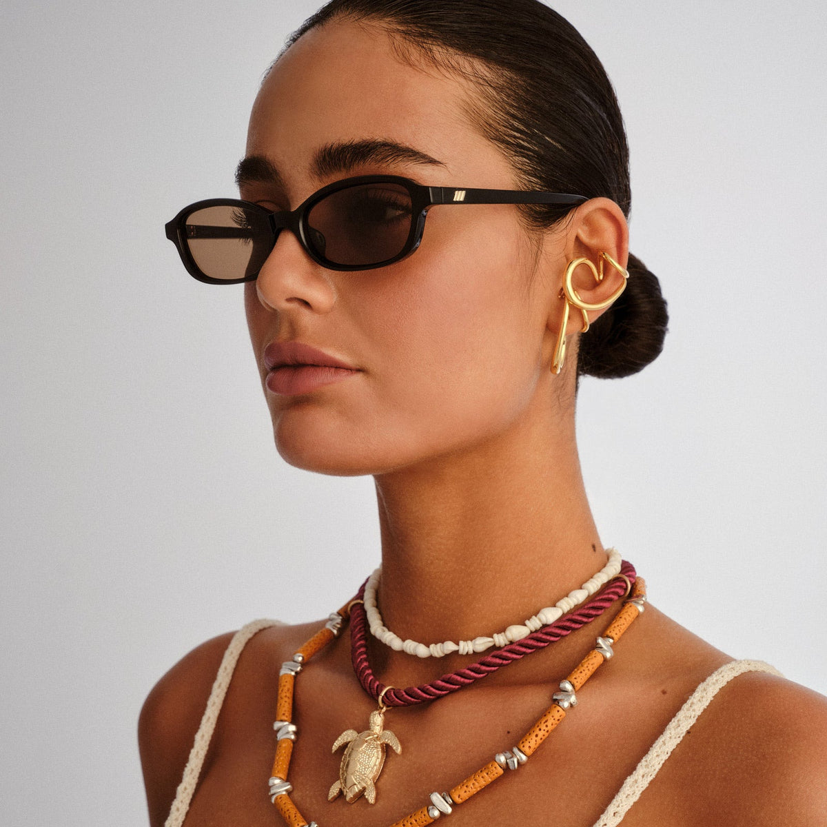 Honey Pot Slim Rectangle Sunglasses