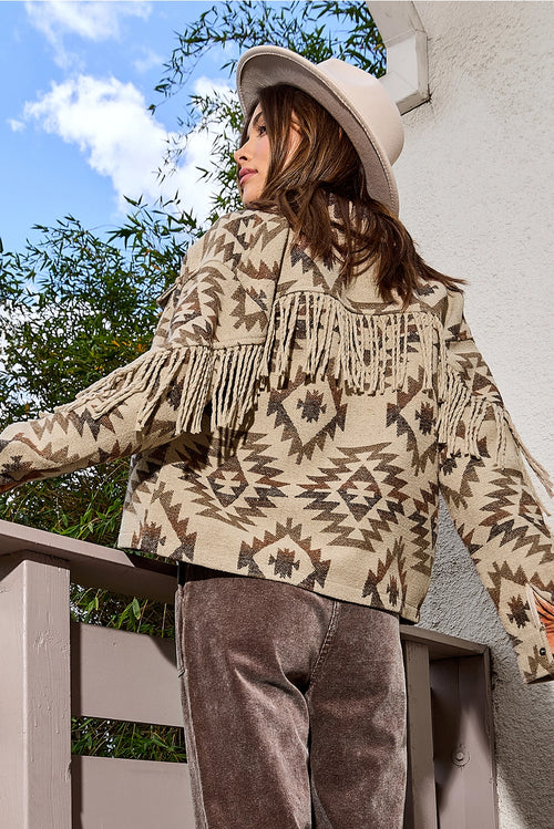 Aztec Fringe Shacket