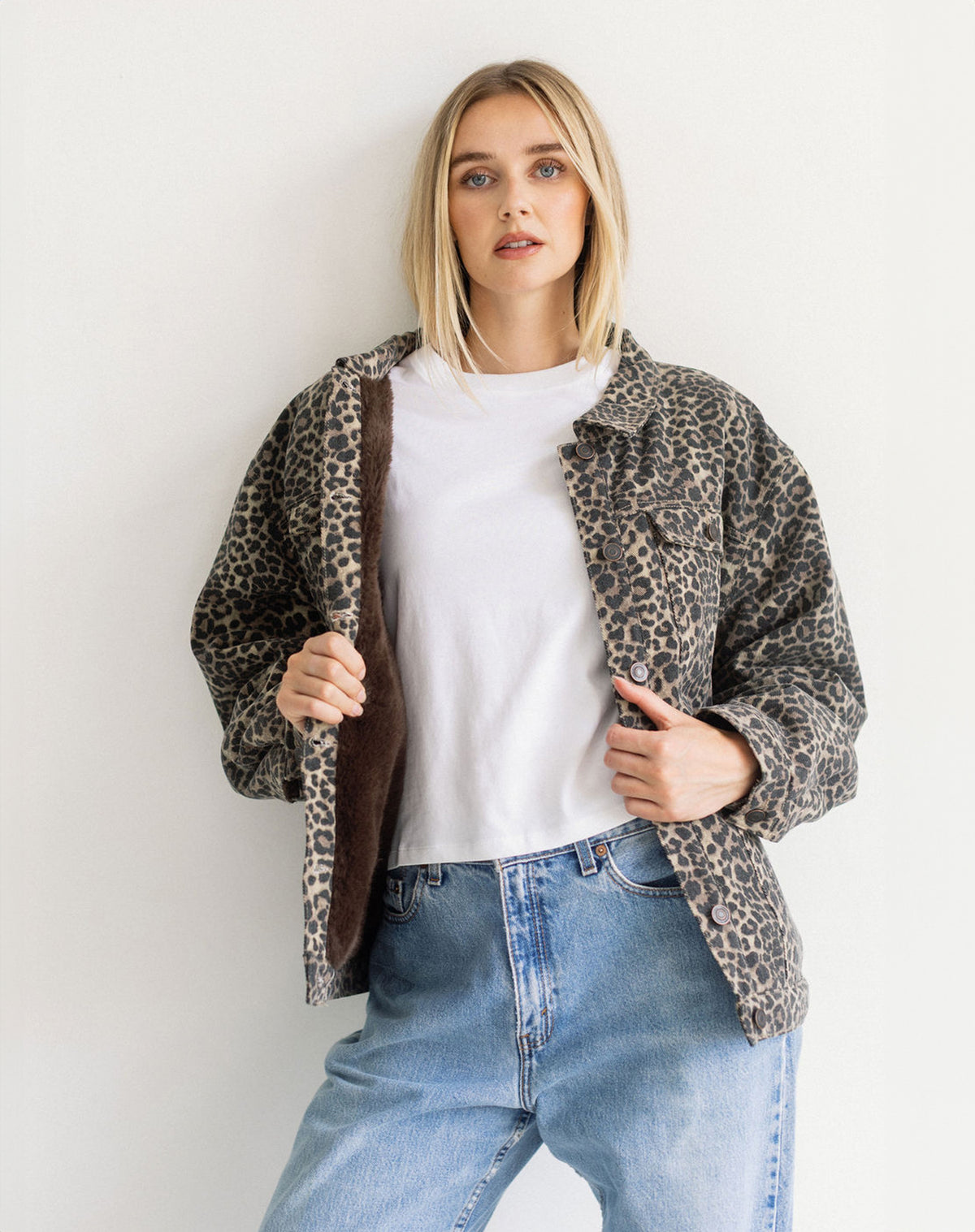 Leopard Denim Jacket