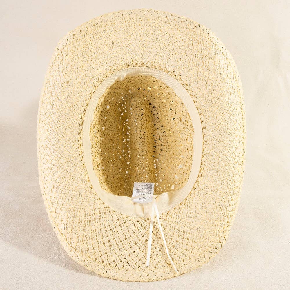 Braided Beads Straw Cowboy Hat