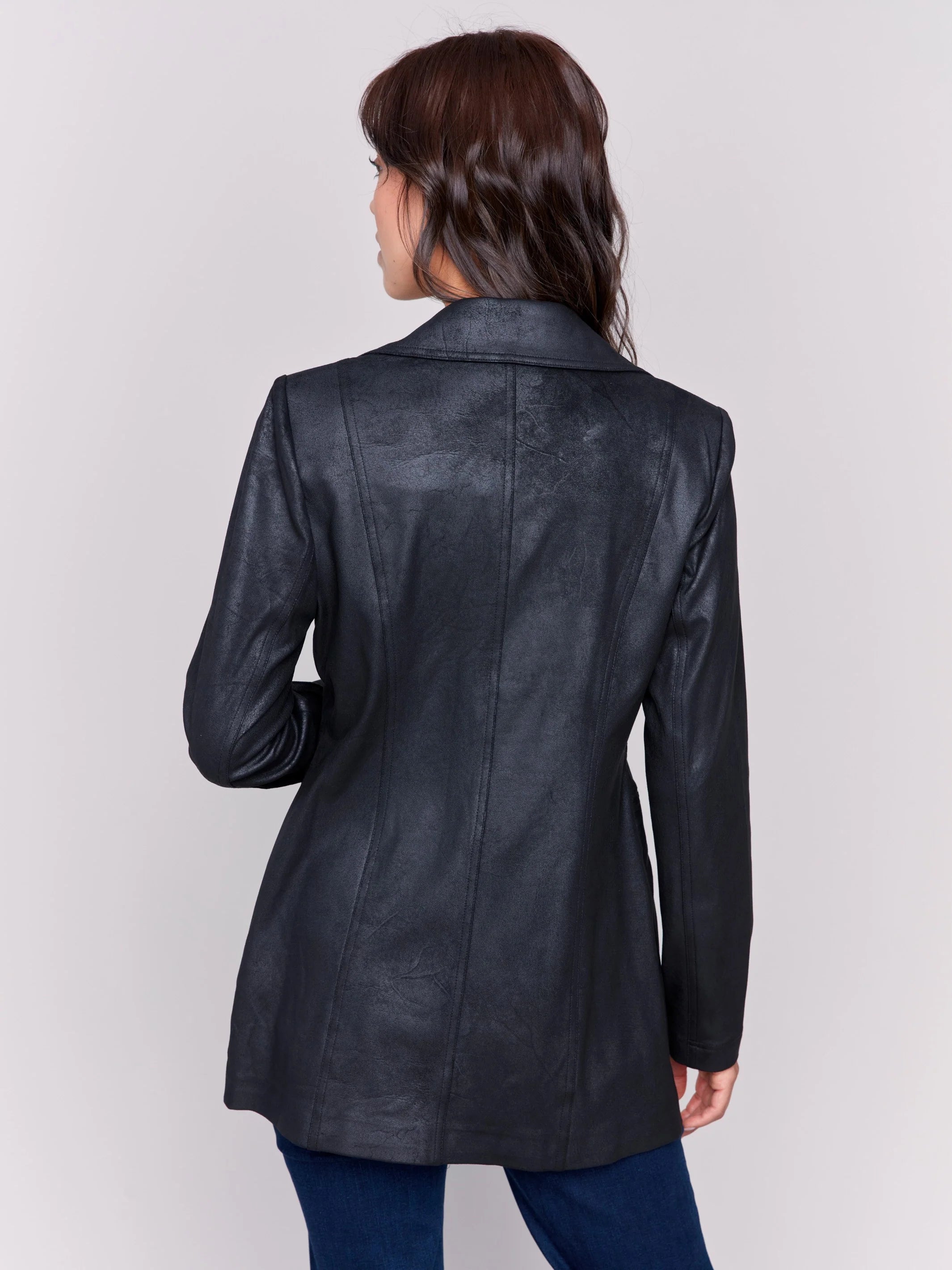 Long Vintage Faux Suede Jacket