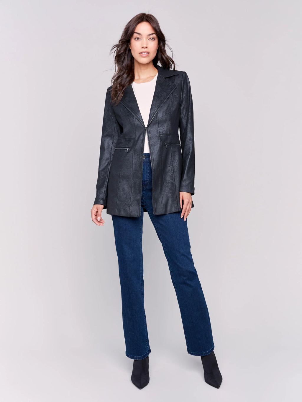 Long Vintage Faux Suede Jacket