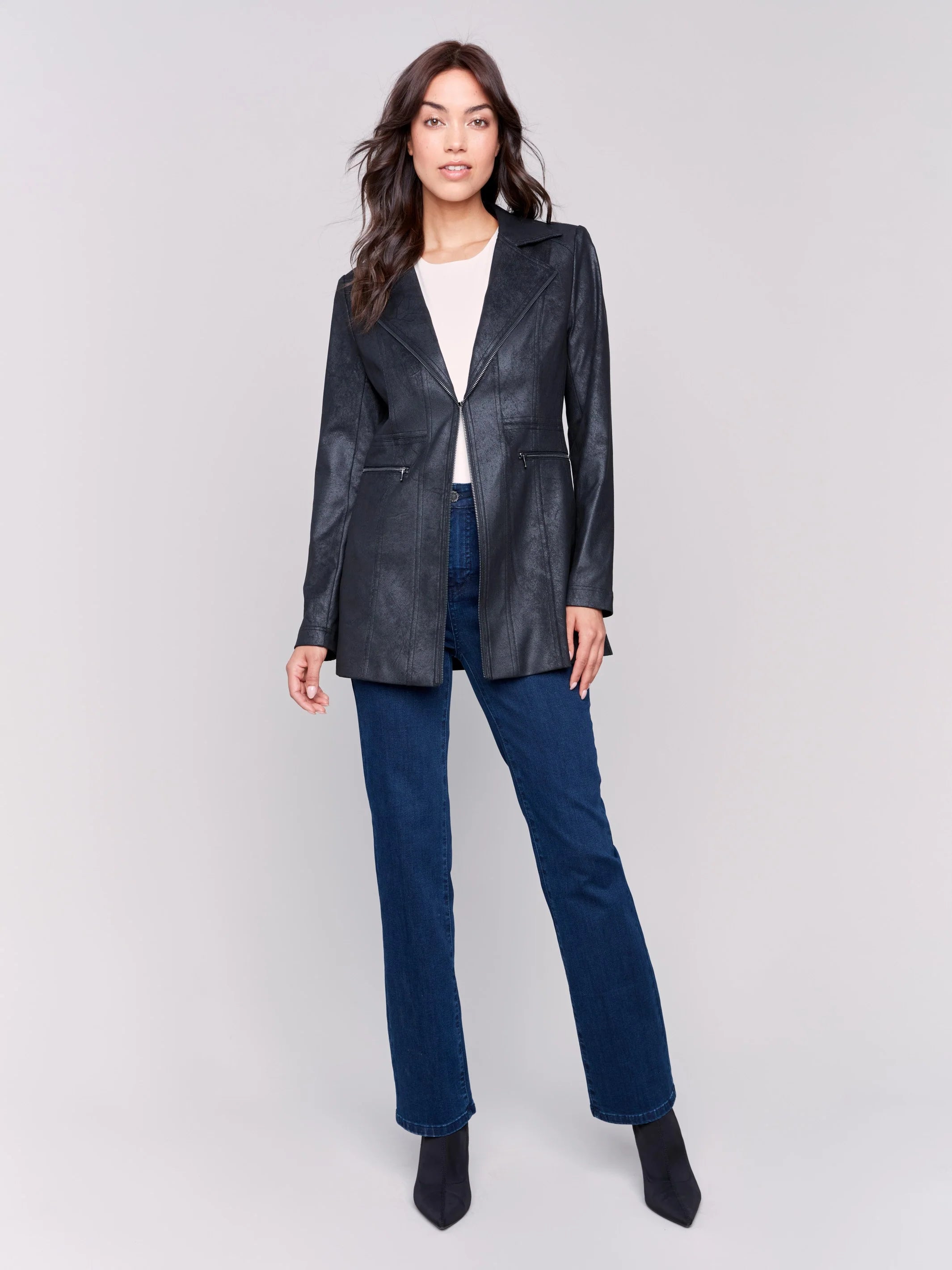 Long Vintage Faux Suede Jacket