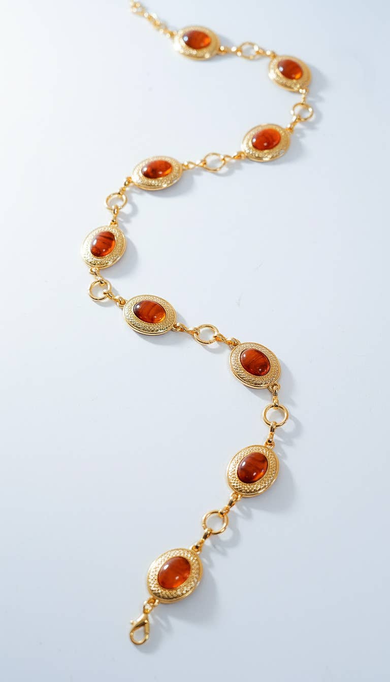 Amber Jewel Chain Belt