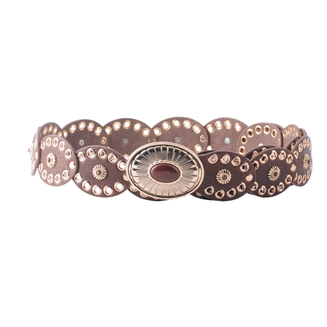 Golden Grommet Ovular Western Disc Belt