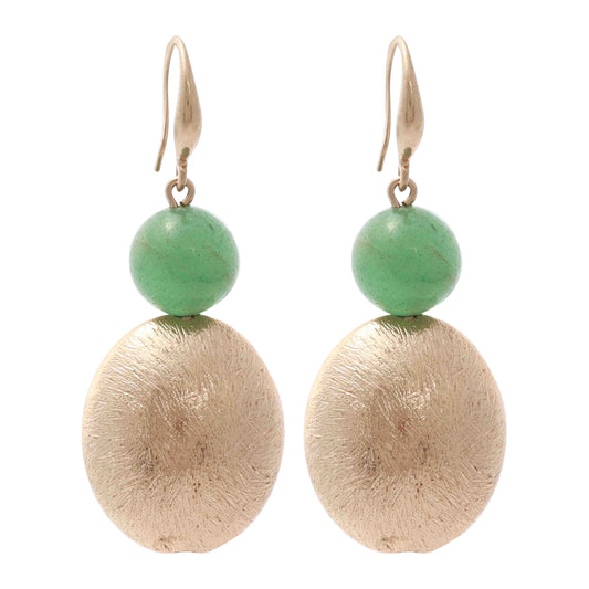Oval Beaded Dangle Studio Earring