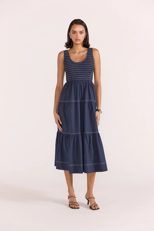 Asta Shirred Midi Dress