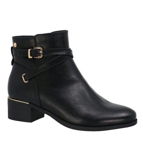 Becka Ankle Boot with Decorative Buckle Strap