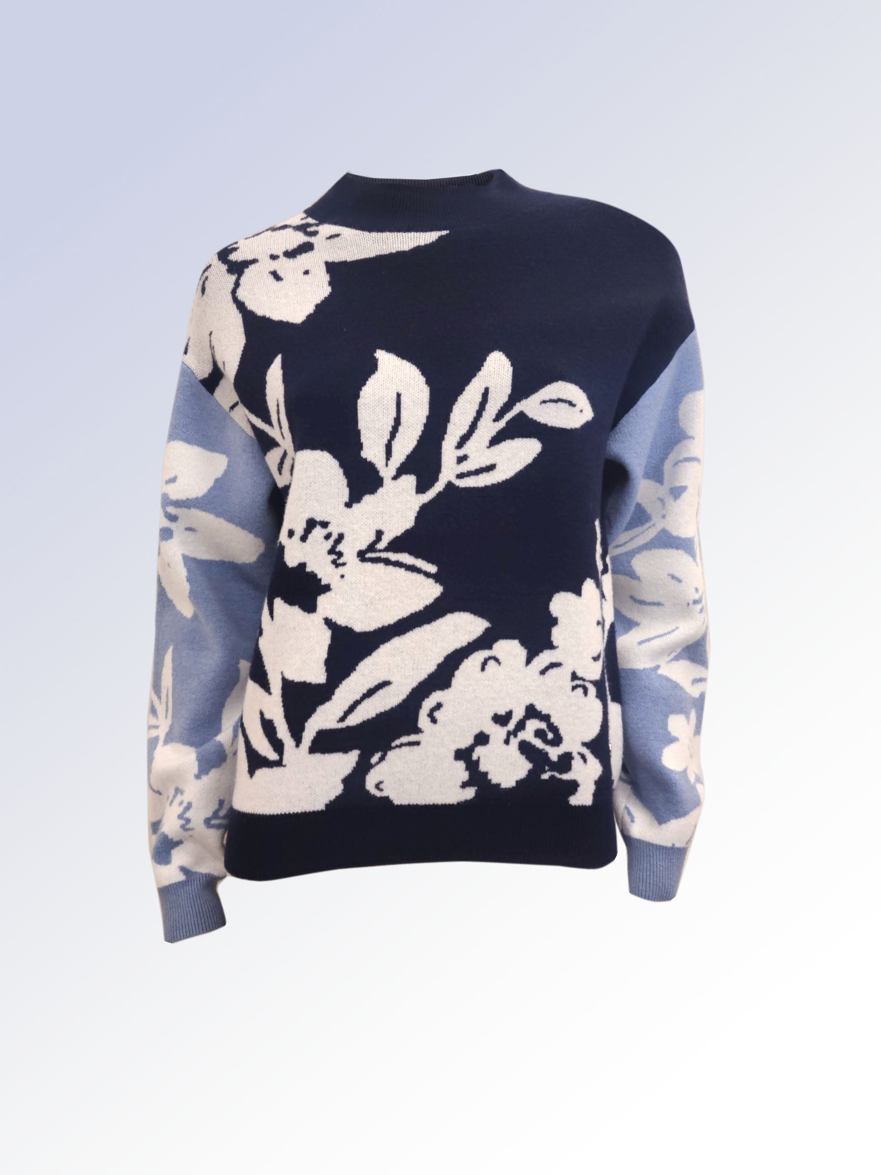 Reese Mock Neck Floral Sweater
