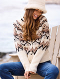 Fair Isle Button Front Sweater Cardigan