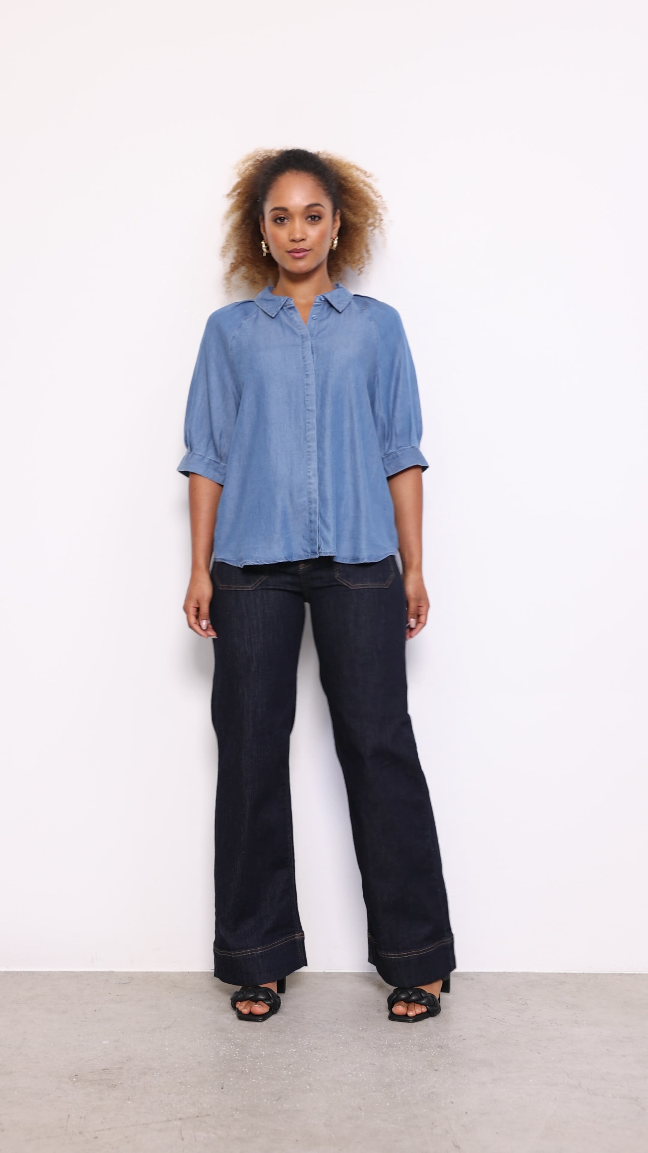 Liv 3/4 Sleeve Soft Denim Shirt