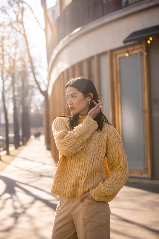 Chunky Knit Mock Neck Sweater