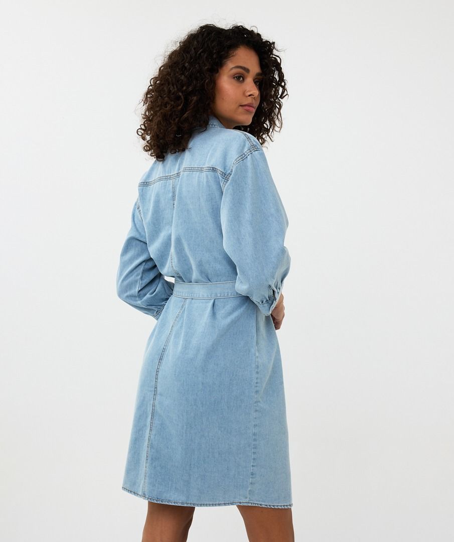 Belted Denim Mini Dress