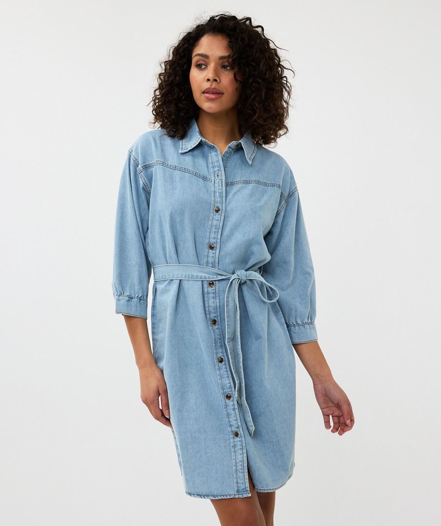 Belted Denim Mini Dress