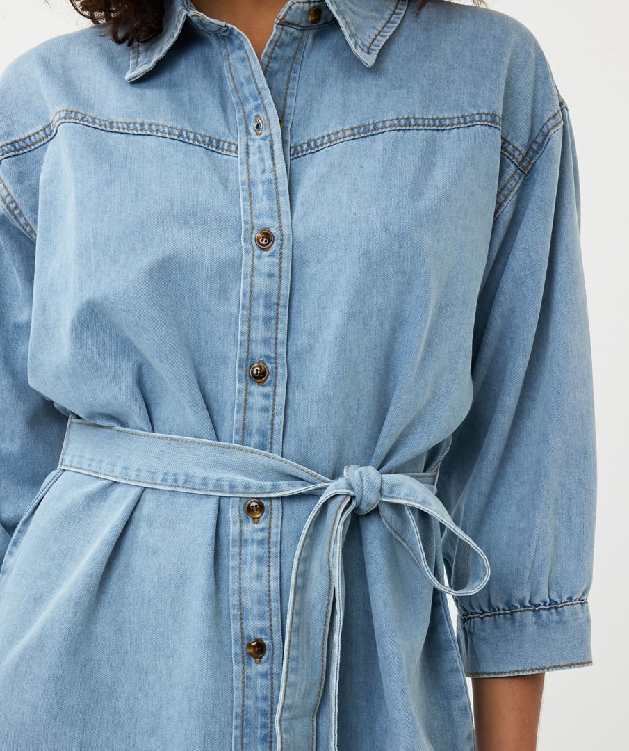 Belted Denim Mini Dress