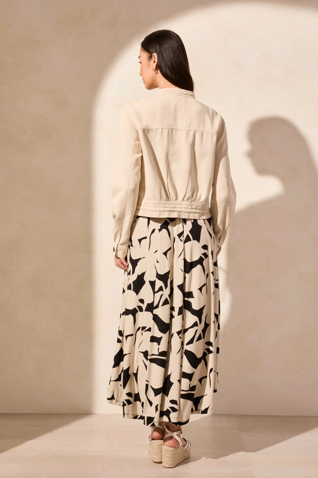 Button Front Jacket with Drawcord Hem