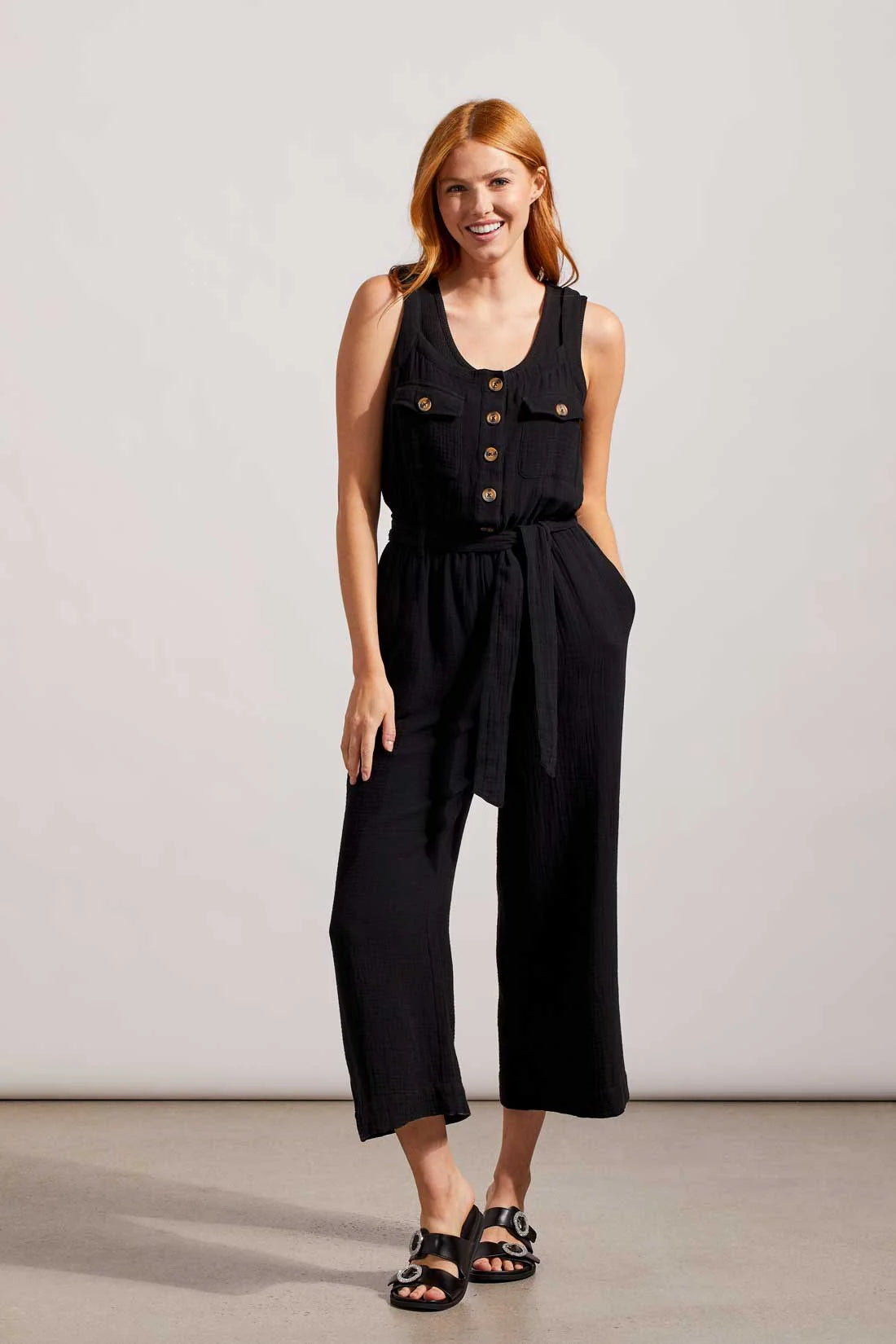 Cotton Gauze Belted Jumpsuit