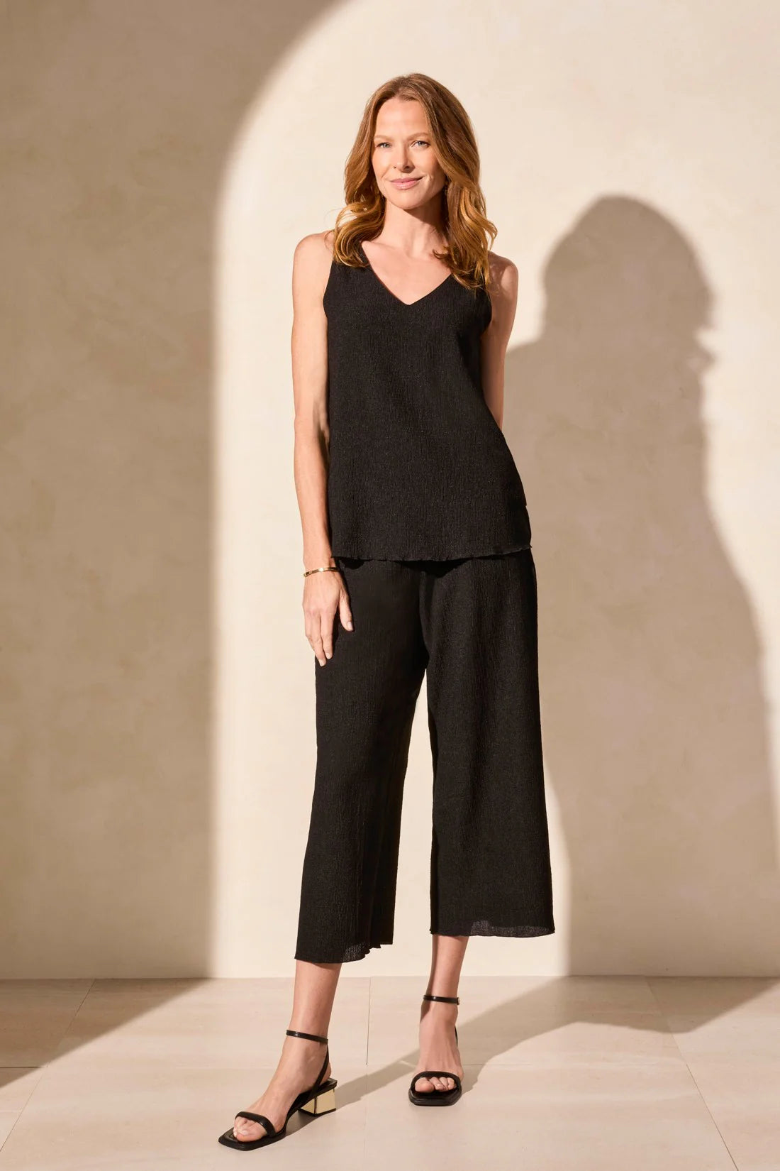 Crinkle V-Neck Knit Cami