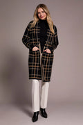 Double Knit Long Plaid Coatigan
