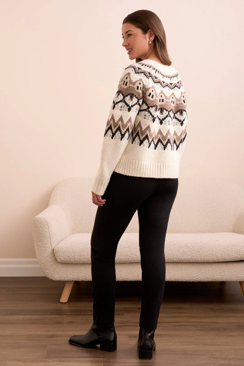 Fair Isle Button Front Sweater Cardigan