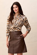 Faux Leather A-Line Mini Skirt