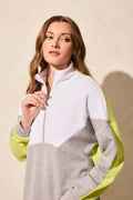 Techno Lux Colour Block Quarter Zip Sweater