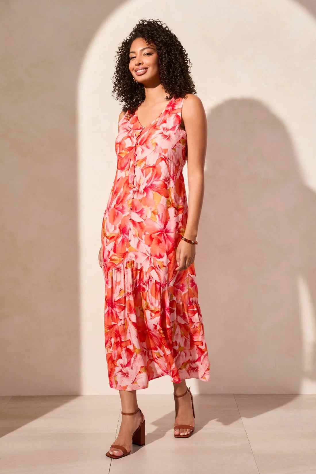 Printed Jacquard Sleeveless Maxi Dress