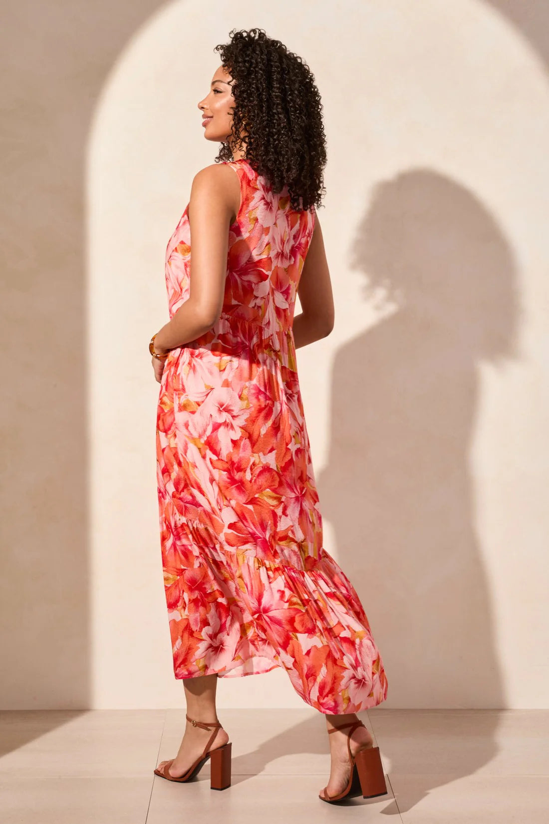Printed Jacquard Sleeveless Maxi Dress