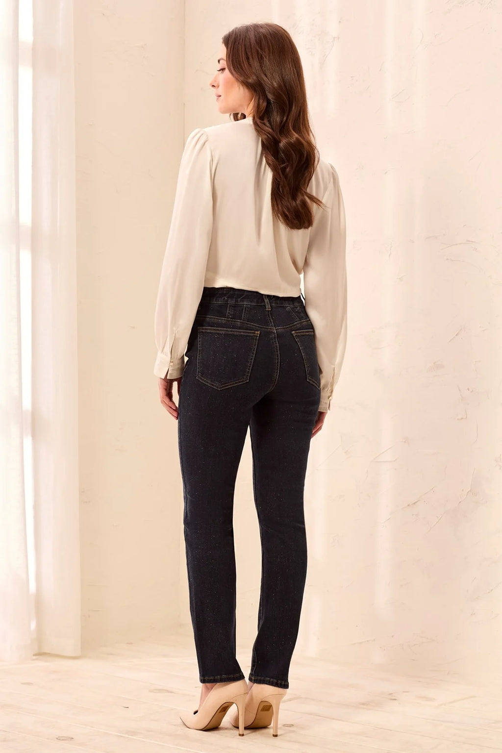 Sophia Curvy Glitz Straight Leg Denim Jeans