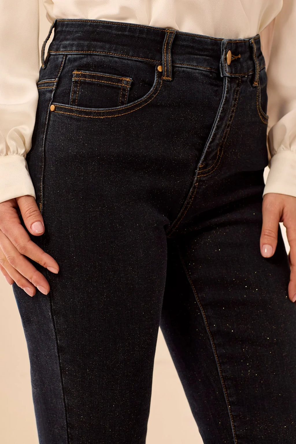 Sophia Curvy Glitz Straight Leg Denim Jeans
