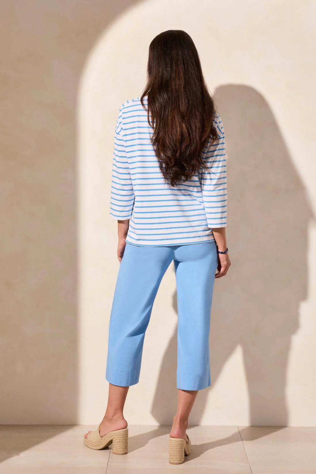 Stripe Jersey Boat Neck Top