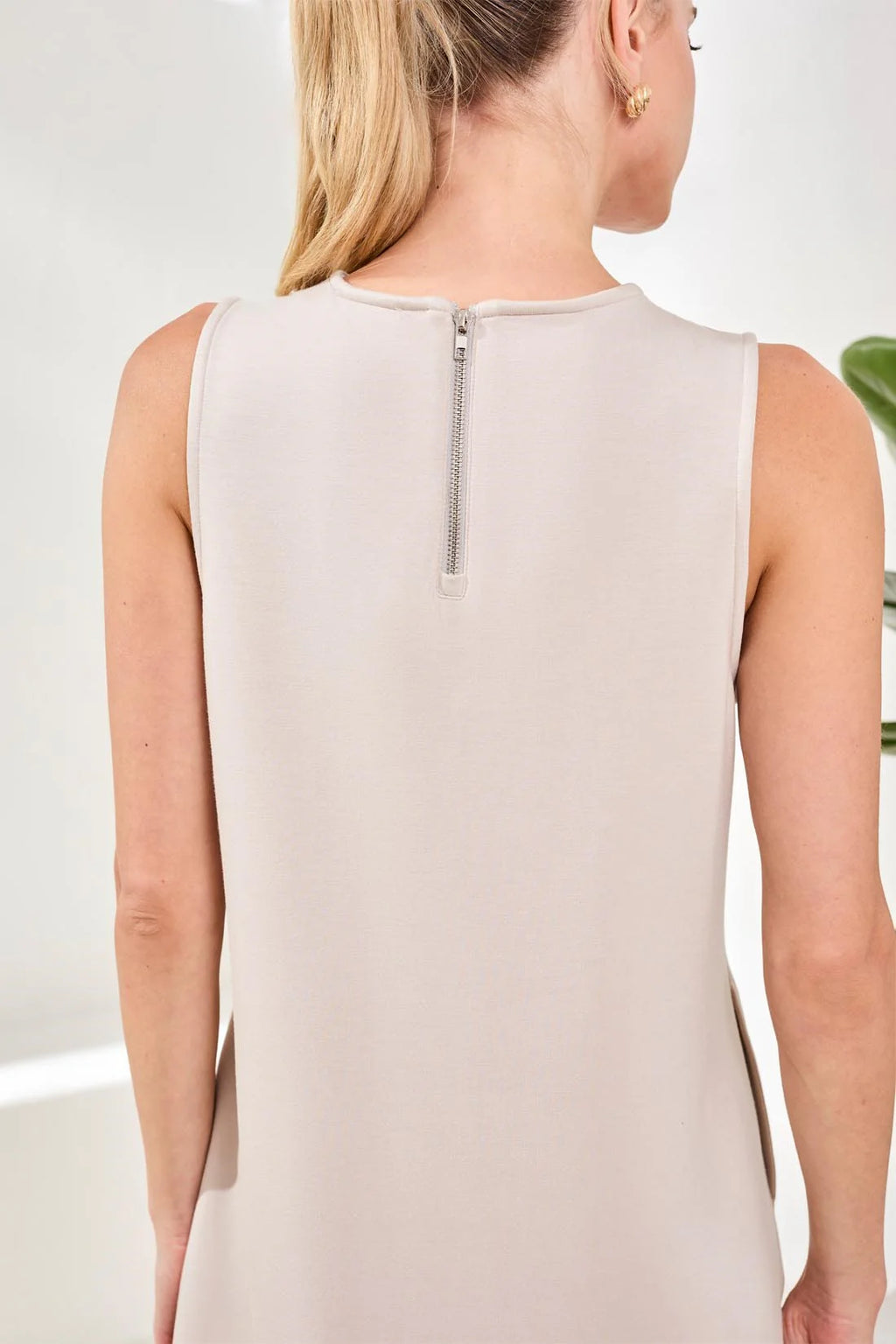 Techno Lux Shift Dress Back Zipper