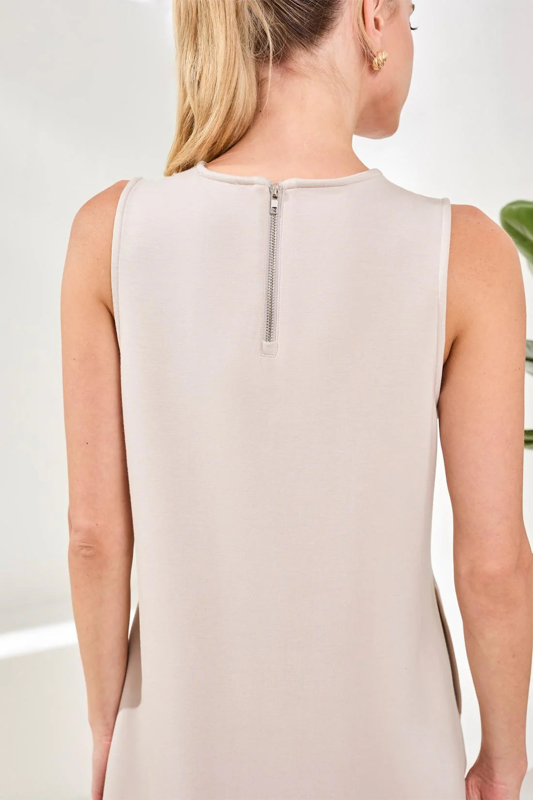 Techno Lux Shift Dress Back Zipper