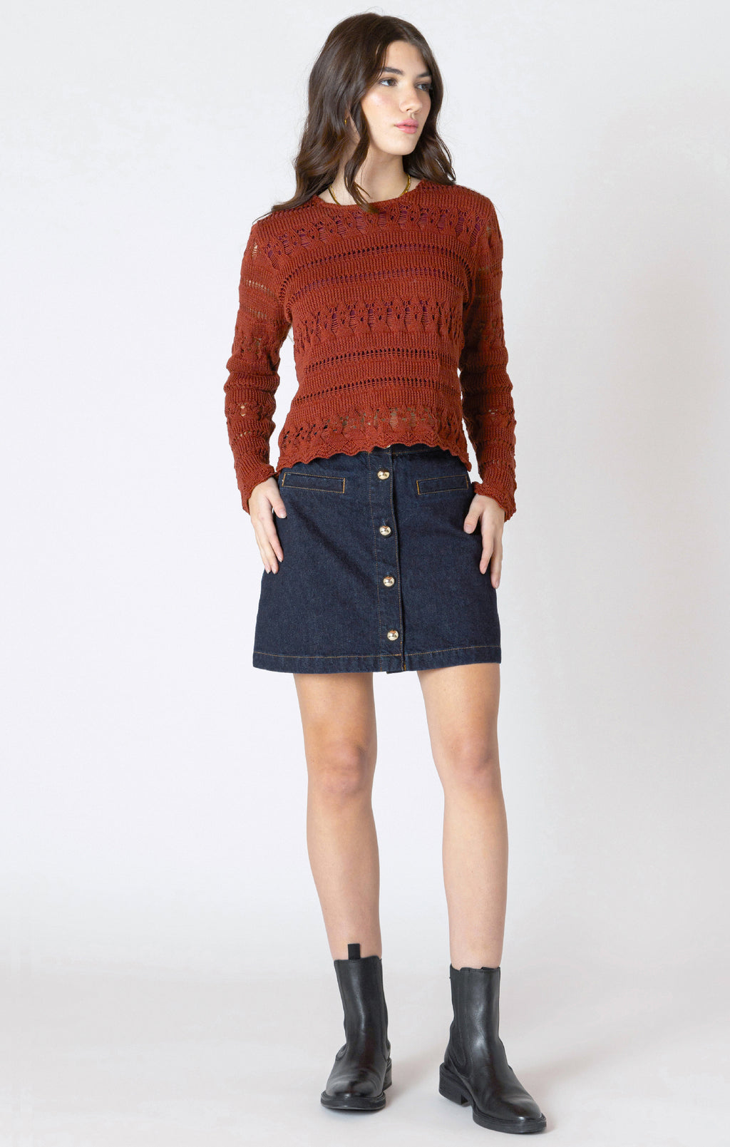 Scallop Hem Crochet Top