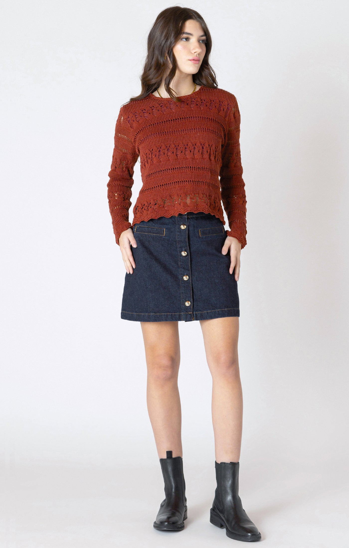 Scallop Hem Crochet Top