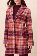 Single Breasted Plaid Coat