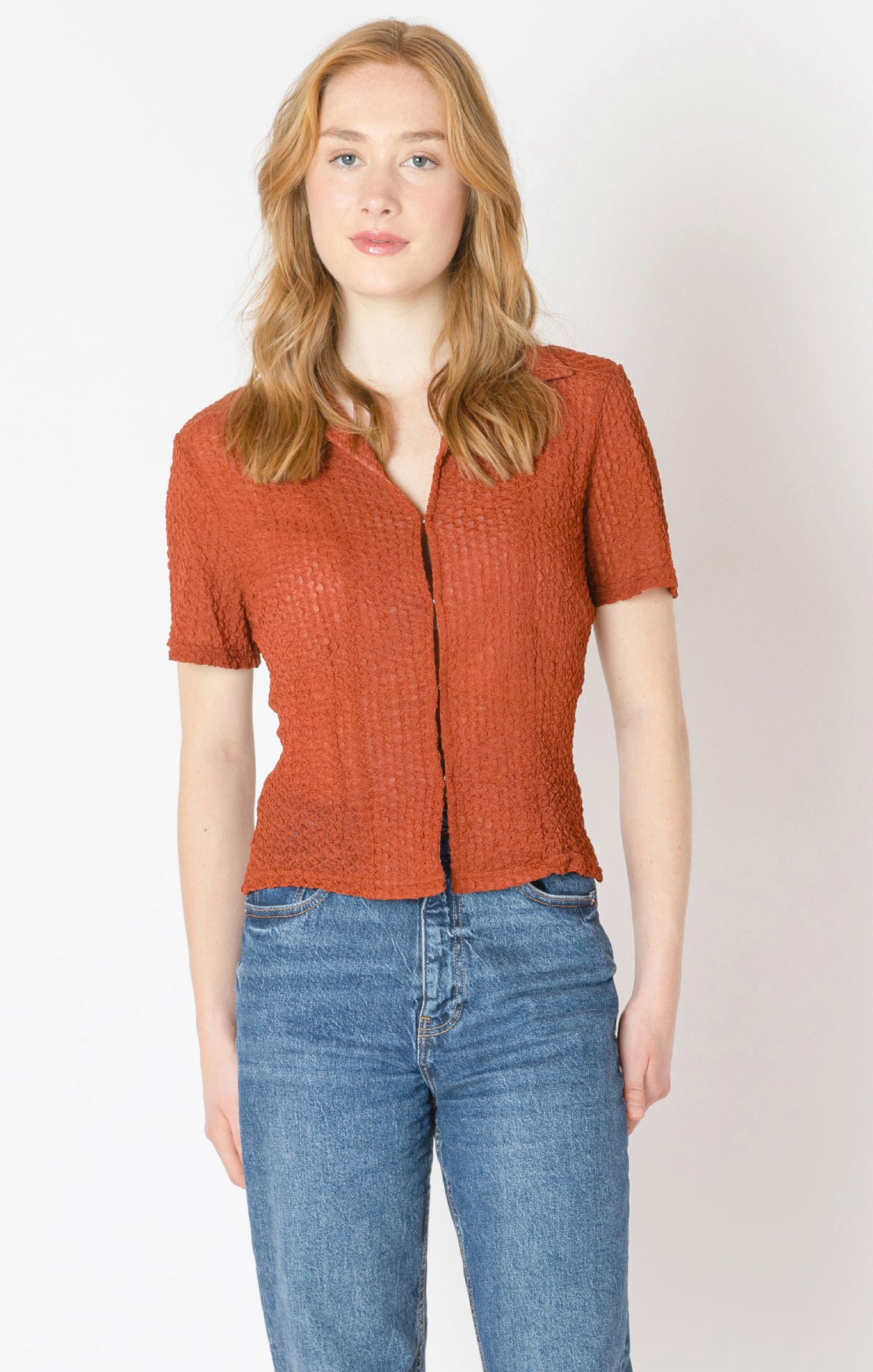 Clasp Closure Polo Top
