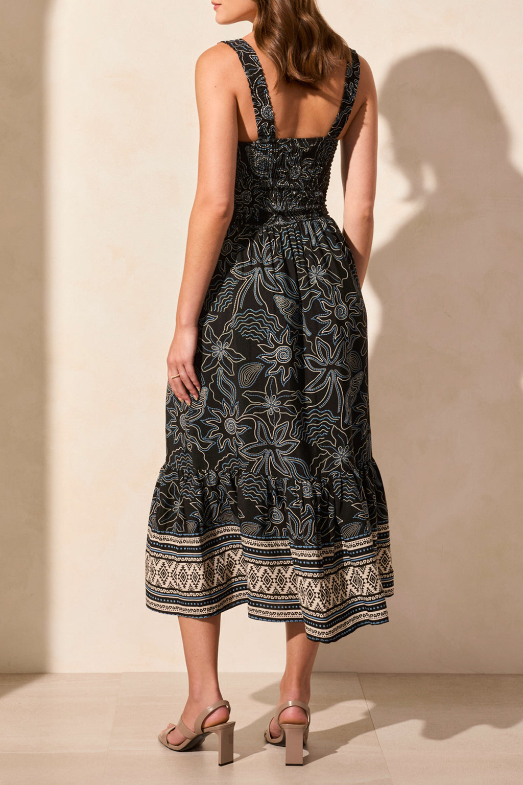 Sleeveless Ruched Midi Dress