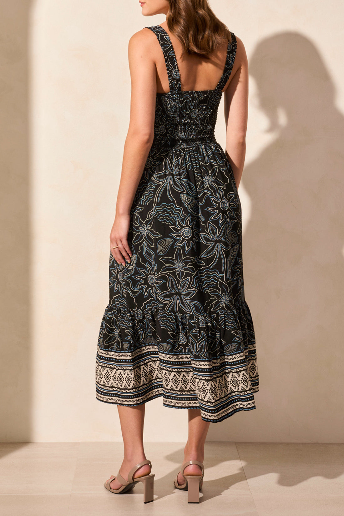 Sleeveless Ruched Midi Dress