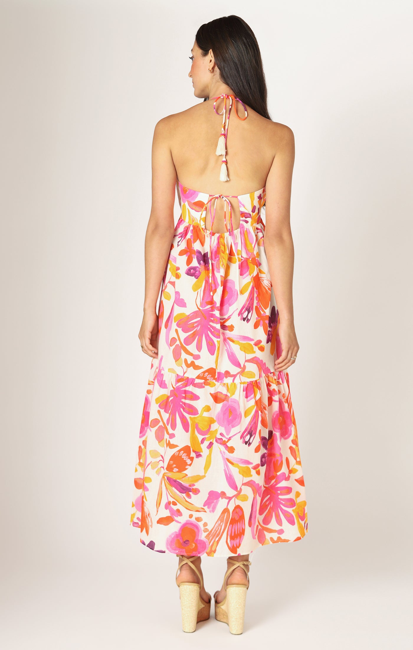 Sleeveless Corset Tiered Maxi Dress