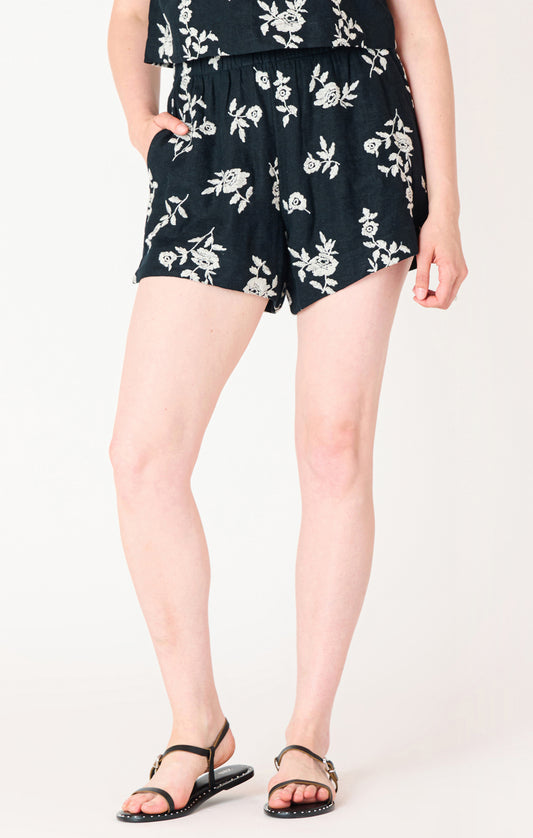 Pull On Embroidered Shorts