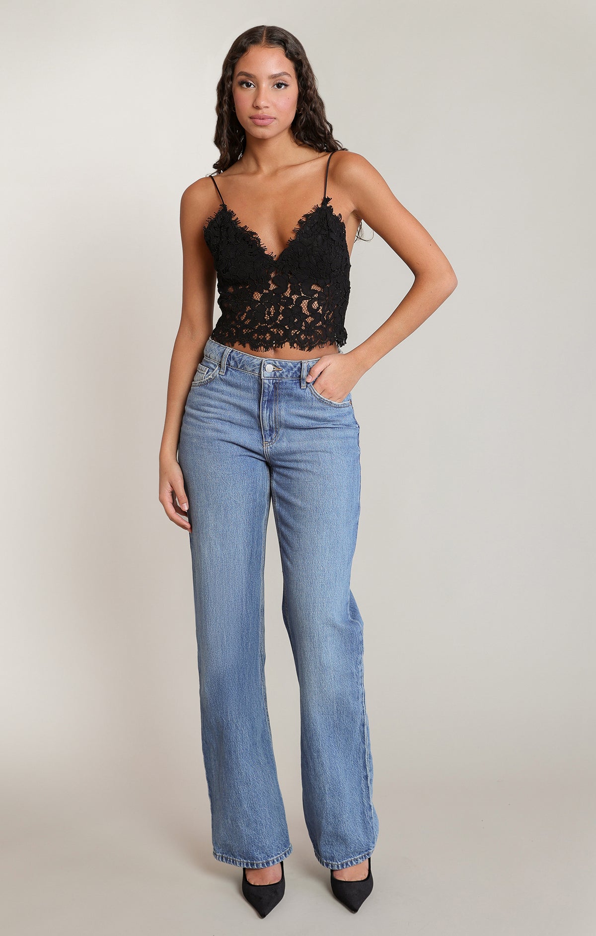 Embroidered Lace Detail Camisole