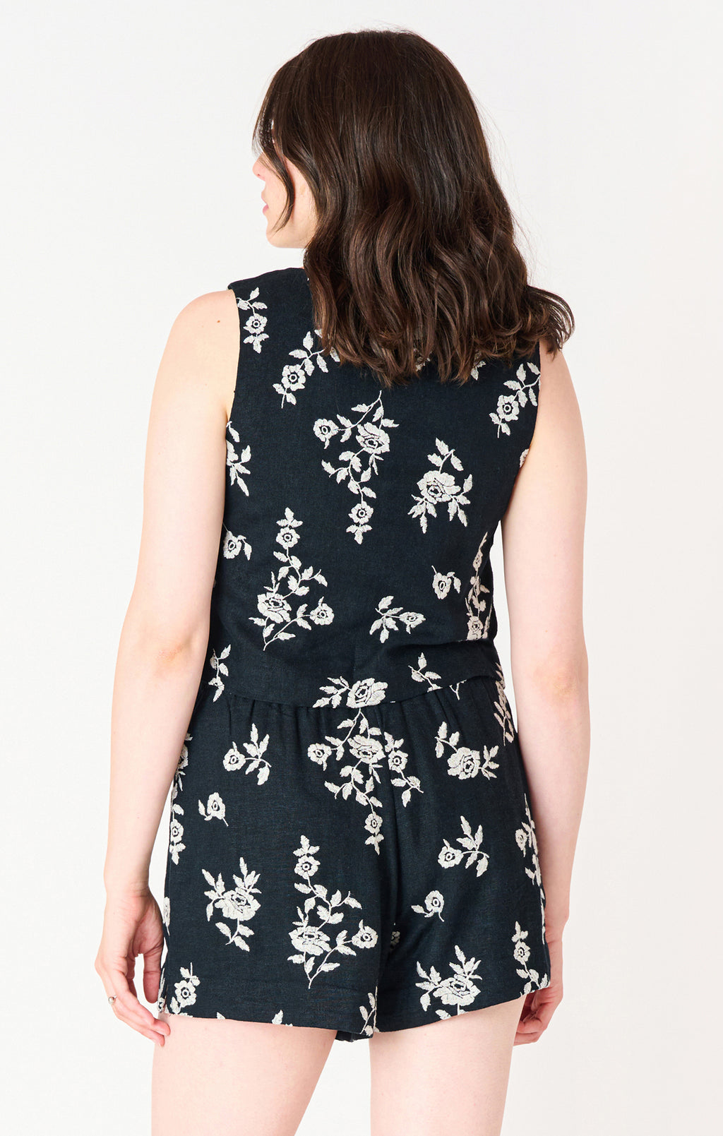 Sleeveless Embroidered Square Neck Top