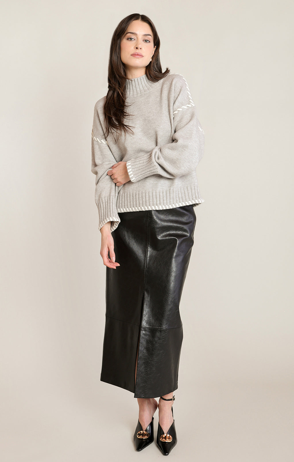 Bold Stitch Turtle Neck Sweater