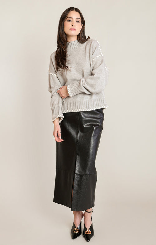 Bold Stitch Turtle Neck Sweater