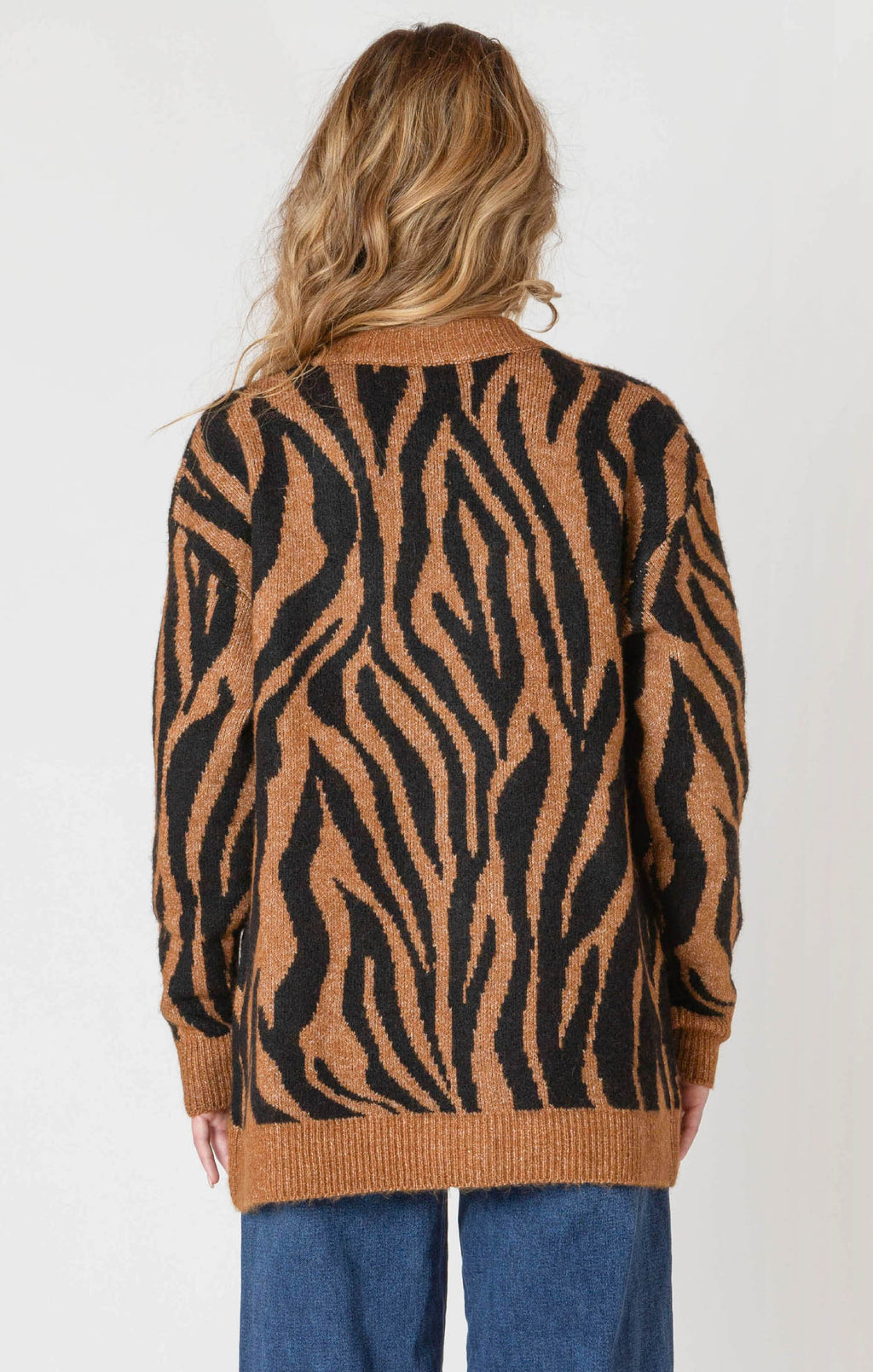 Button Front Patterned Cardigan