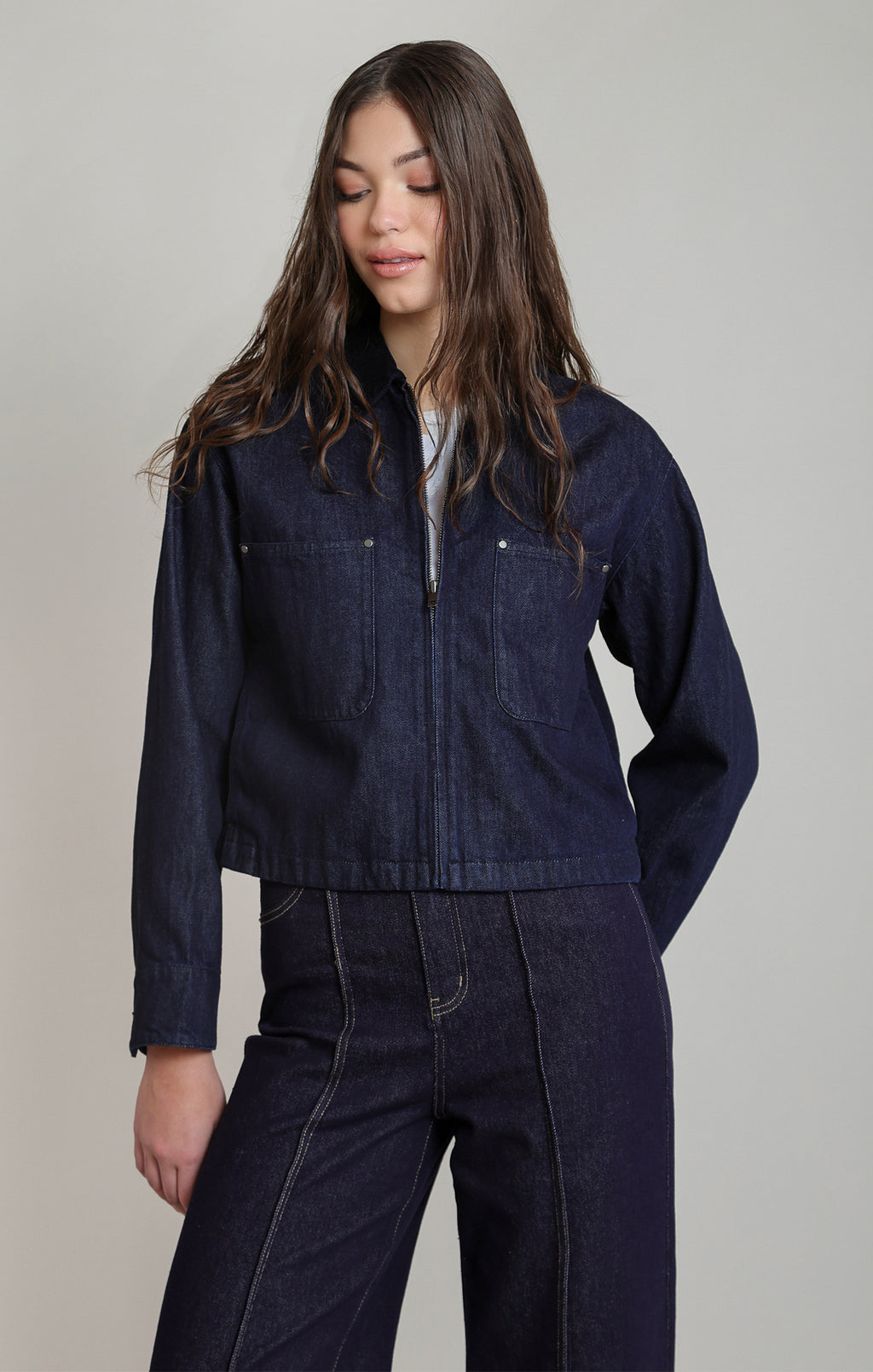 Corduroy Collar Denim Jacket